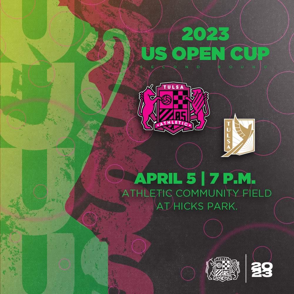 TTownSoccer's tweet photo. 𝗧𝘂𝗹𝘀𝗮 𝗗𝗲𝗿𝗯𝘆 𝗮𝘁 𝗛𝗶𝗰𝗸𝘀!

Tulsa Athletic plays host to @FCTulsa in the US Open Cup second round on April 5 at 7 p.m. at Athletic Community Field. 

Tickets are available online now - https://t.co/wtvCC97VUT

Season tickets include admission to this match. 

#TTID https://t.co/5hJA5DvBzv