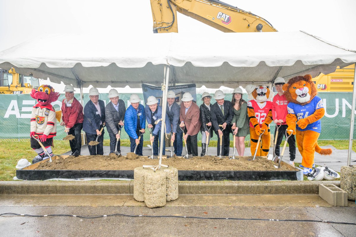 FishersIN's tweet photo. Did you hear we broke ground last week on the #FishersEventCenter with @ThompsonThrift, @ASMGlobalLive & the @IndyFuel? The state-of-the-art, community-focused venue (& new home for the Indy Fuel🏒) is anticipated to be complete by end of 2024. https://t.co/2zFUPCzoju https://t.co/AU9464D9Bc