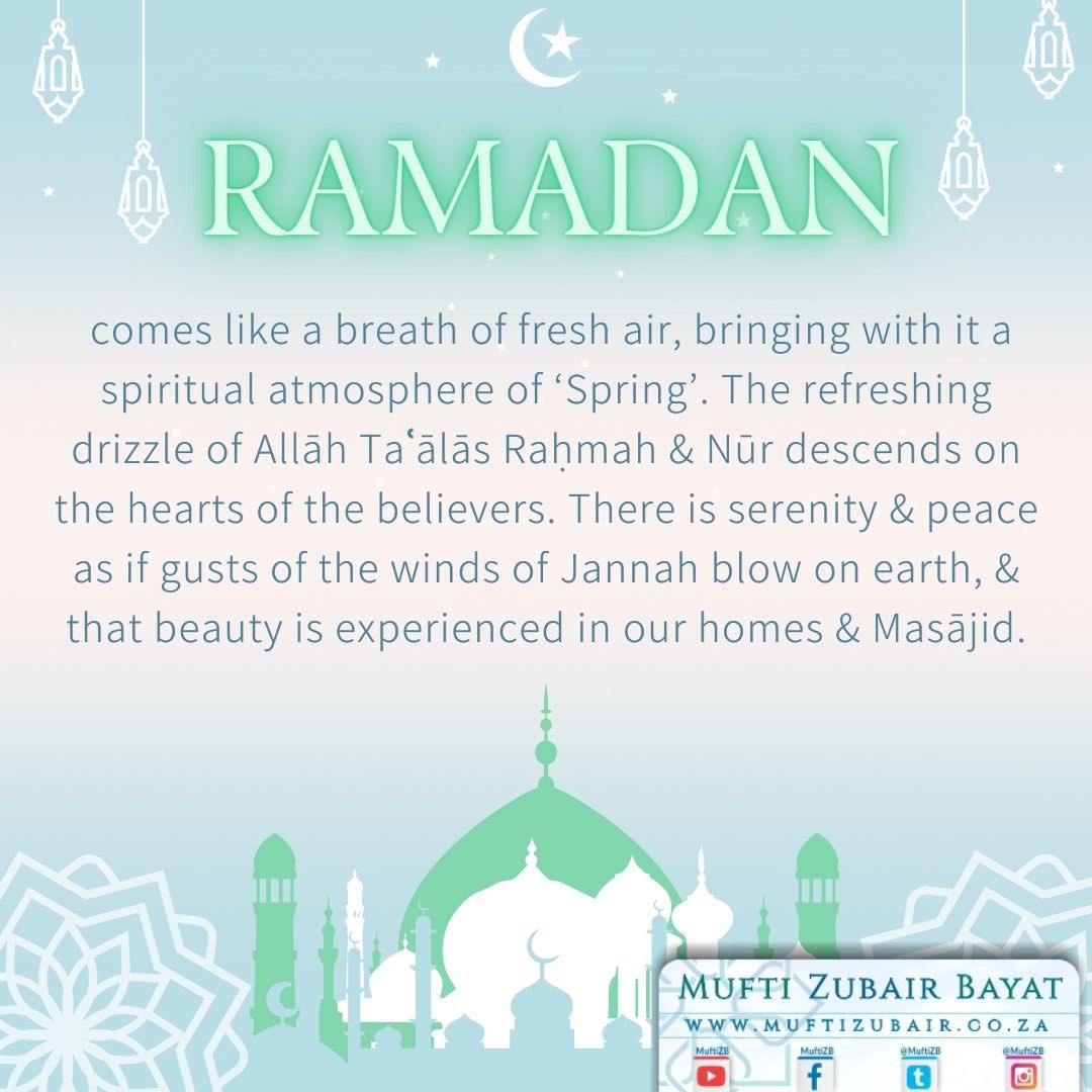 MuftiZB's tweet photo. #Ramadan #SpiritualSpring #Rahmah #Nur #Serenity #MuftiZB #Ramadan1444 https://t.co/phMjV6bR8J https://t.co/F5vV0Zl0IH