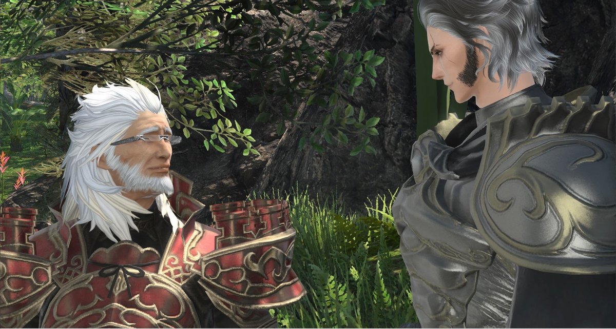 AncalagxnMalqir's tweet photo. #ffxiv #ffxivsnaps #FFXIVScreenshots #GPOSERS #ffxivDalmasca #Bozja #Baschvangabranth #Noahvangabranth 
Father and son bonding moment. Basch is proud of Noah and the leader that he has become.
Noah is @keywardhesperos 
Basch is @ff14fatherfig https://t.co/y3ywCLtN9f