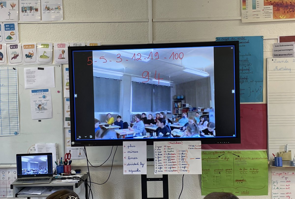 F_Todek's tweet photo. #SemaineDesLangues2023
Accueil chaleureux dans les classes de la circonscription de Chauny pour cette première journée : English breakfast, calcul mental, poésie et défi Mathador entre 2 classes en visio. @DSDEN_Aisne @BCourleux @PINEL1 @leonie0302 @NDumaux https://t.co/vVERW046ET