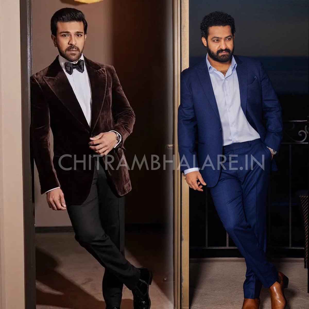 chitrambhalareI's tweet photo. Who Has a More Stylish Look ? 

         #JrNTR 🔄                   #RamCharan ❤
         #NTR30                         #GameChanger https://t.co/6MbWIUty1n