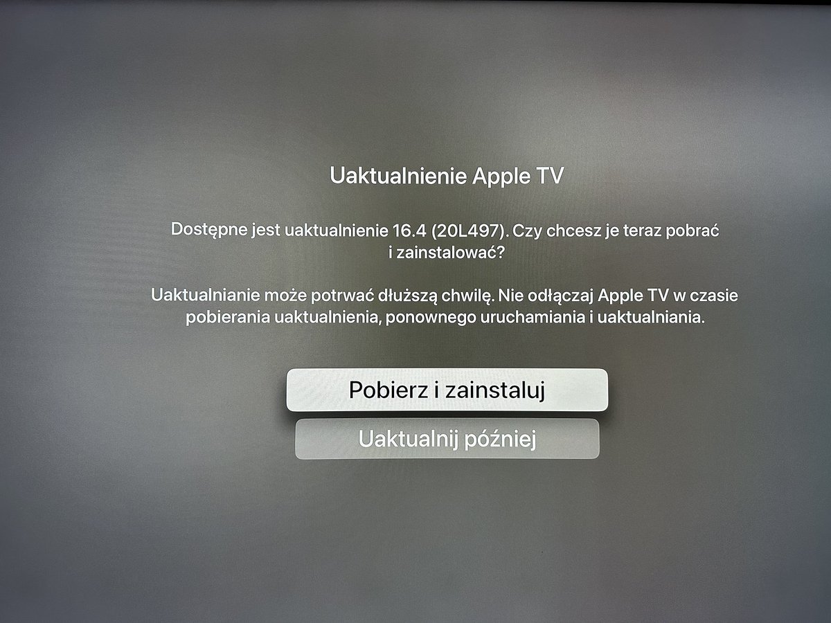 MMarekX's tweet photo. tvOS 16.4📺loading…🍏
#Apple #tvOS16 #AppleTV #SiriRemote #AppleTV4K https://t.co/mXERehW5sn