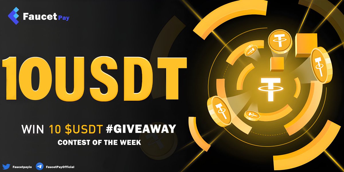 FaucetPayio's tweet photo. 🥳 We are pleased to announce the draw on #USDT

💰 We're giving away $10 to 5 lucky winners

➡️ Follow: @Faucetpayio
➡️ Tag Friends Using #USDT 
➡️ Like &amp; Retweet

🏆 We will choose 5 random winners!

⏳ Ends 4/2 8PM EST

#BTC #BNB #USDT #TRX #LTC #ETH #DOGE #FEY #Giveaway https://t.co/I9rFTXjhxu
