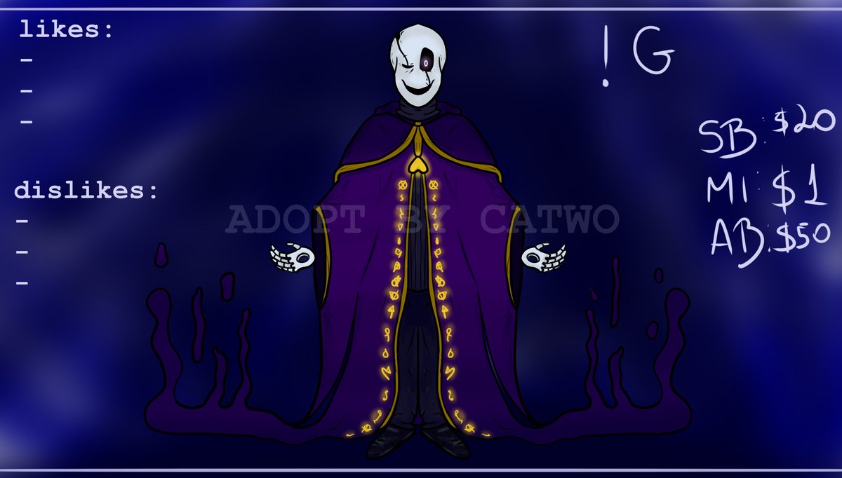 cattw0's tweet image. Hy guys! I made a new adopt !G for you ☺️
The start bid is $20
The Autobuy is $50. If you're interested in adopting him, you can leave your bid in the comments or send me  a message via DM💜☺️