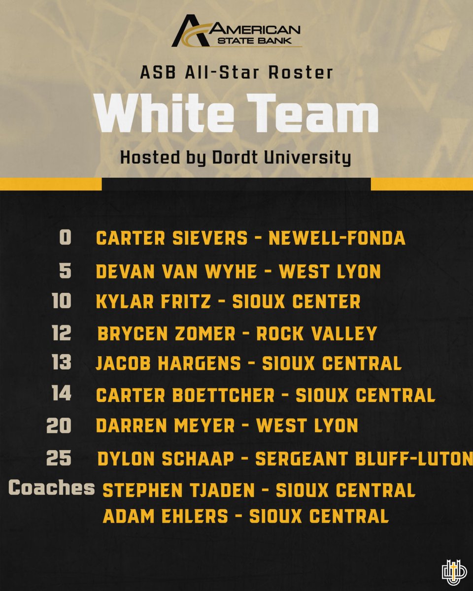 DordtHoops's tweet photo. @dordtdefenders is excited to host the @AmericanStBank All-Star Game featuring some top seniors from around the area! Come support them as they close the book on their great HS careers!

📅 Thursday, March 30
📍Dewitt Gym
⏰ 6:00PM - Girls' Tip
⏰ 7:15PM - Boys' Tip
Admission: $5 https://t.co/IUet1mJGIw