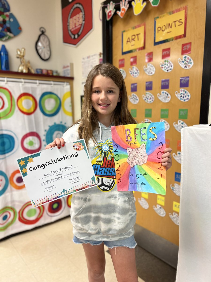 Alex Shay (@bfes_art) on Twitter photo A huge congratulations to our top 3 finalists for the Agenda Cover Design contest! The 4th graders got to vote for their favorite design last week.
Congratulations to our winner, Ann Rose! Thank you, PTO, for helping make this happen! <a href="/BFESBobcats/">Birmingham Falls ES</a> <a href="/StefiWickers41/">Stefi Wicker Slewitzke</a> <a href="/principalwebb/">Don Webb</a> A huge congratulations to our top 3 finalists for the Agenda Cover Design contest! The 4th graders got to vote for their favorite design last week.
Congratulations to our winner, Ann Rose! Thank you, PTO, for helping make this happen! <a href="/BFESBobcats/">Birmingham Falls ES</a> <a href="/StefiWickers41/">Stefi Wicker Slewitzke</a> <a href="/principalwebb/">Don Webb</a>