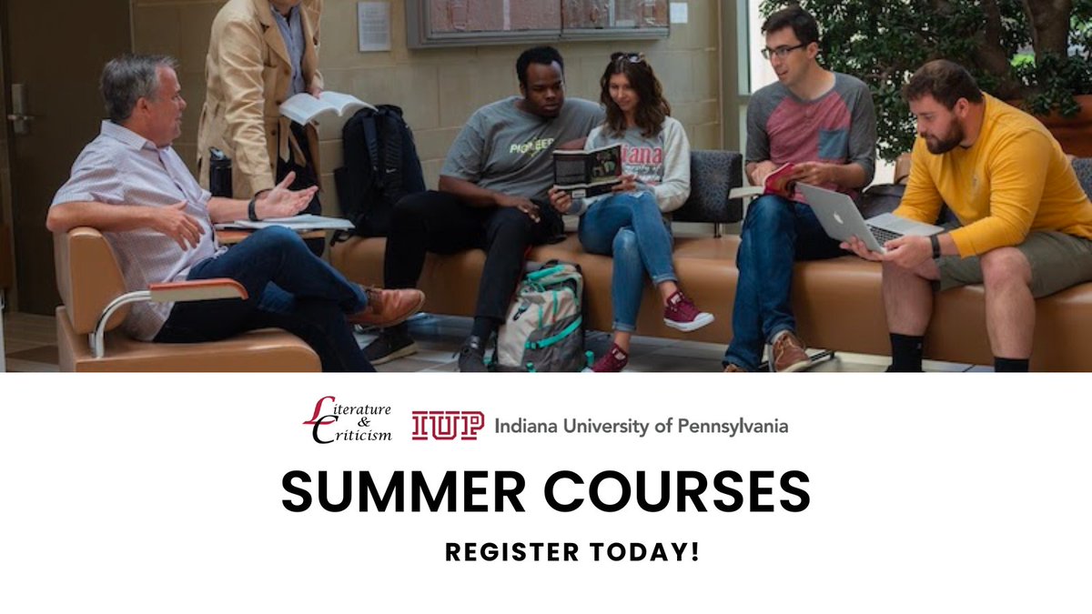 IUPLitCrit's tweet photo. ❗️Today is the first day to register for Summer L&amp;C Courses!  

📝Check out the summer #courselist descriptions to learn more about the classes!  

✅ https://t.co/Oec5Z4VxRd  

 #phd #englishphd #literature #highereducation https://t.co/uE6gdHnLuW