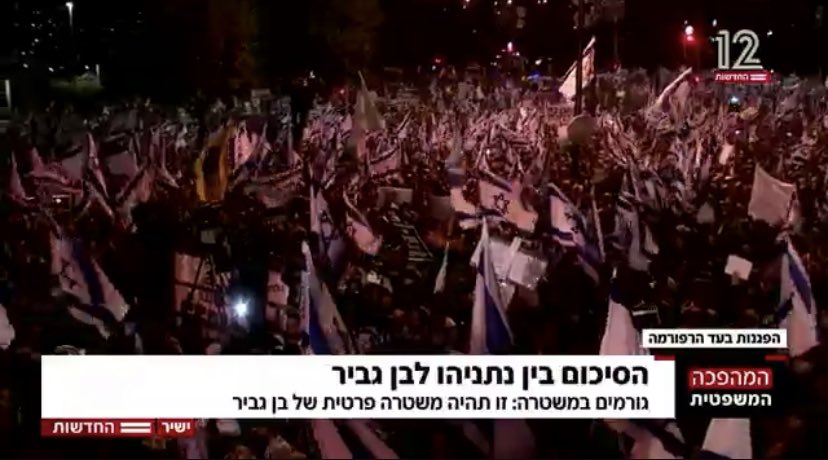 Tens of thousands of pro-government supporters go up to the Knesset tonight in Jerusalem to make their feelings known, that they not only support the judicial reforms, but they voted for them last November in the general election. #Israel