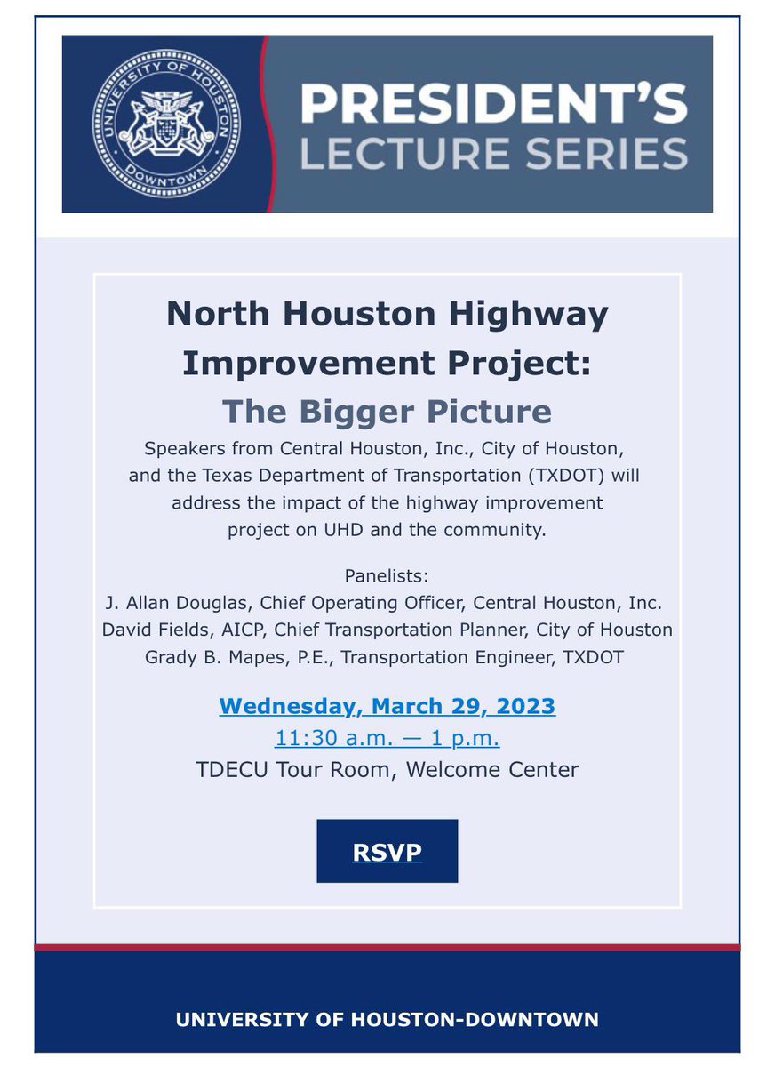 StopTxDOTi45's tweet photo. Thank you to our friends at UH-Downtown for passing this on to us! Highway expansions decimate cities and don't fix traffic. We can demand more for Houston. 

Register to attend &amp; ask your questions: https://t.co/QJ9QXNB1KM https://t.co/5OBt62SmpH