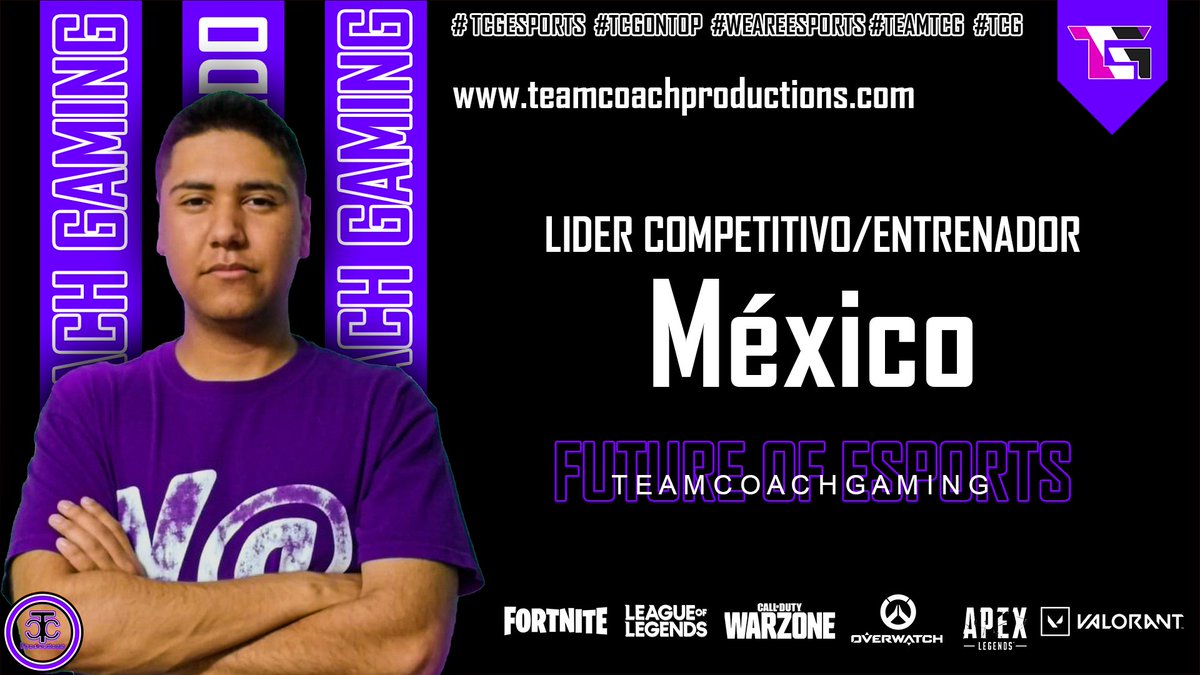 TeamCoachGaming's tweet photo. Los equipos competitivos requieren de alguien con disciplina y ganas de entrenar a los demás!!!
Presentamos a México como líder competitivo de TcG Esports.
#esports #competitiveplayer #gamer #valorant #TcGEsports https://t.co/3M7P53IiSn