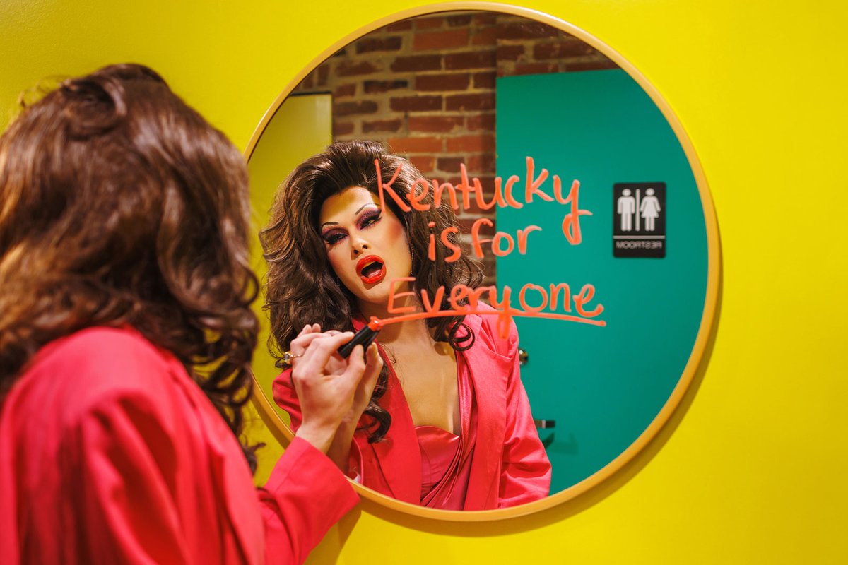 creativitymag's tweet photo. ‘Work is a drag.’ Kentucky agency Cornett counters anti-drag attacks with workplace policy: https://t.co/2aEmDi19ou https://t.co/gQuKtlau9v