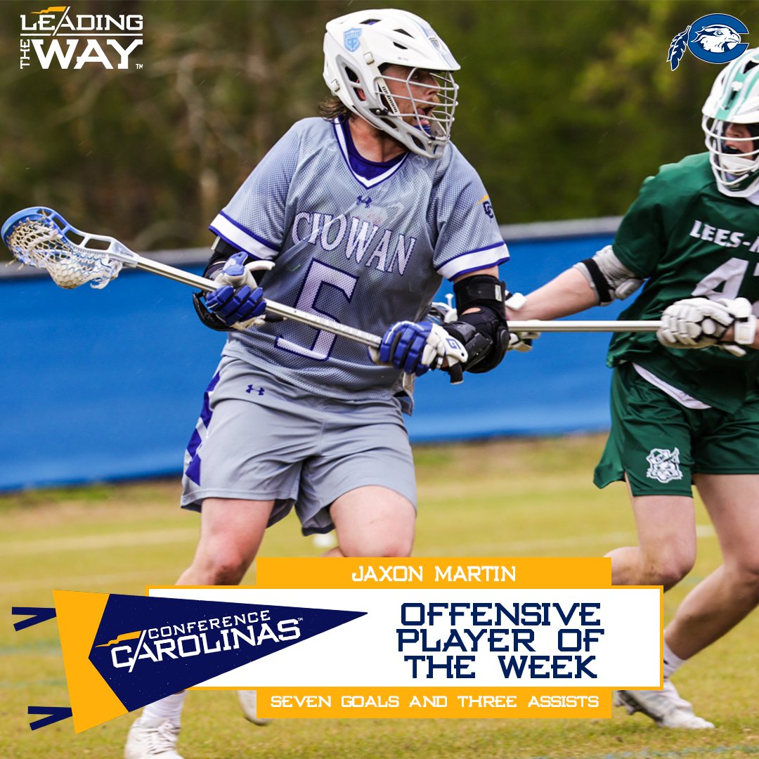 Conference Carolinas (@confcarolinas) on Twitter photo The week 8️⃣ men's 🥍 award winners are...
Offensive: Jaxon Martin, <a href="/cuhawks/">Chowan Athletics</a>
Defensive: Thomas Sullivan, <a href="/abbeyathletics/">Abbey Athletics #RaisetheRed</a>
👉🔗: bit.ly/3lLiCYx
#LeadingTheWay The week 8️⃣ men's 🥍 award winners are...
Offensive: Jaxon Martin, <a href="/cuhawks/">Chowan Athletics</a>
Defensive: Thomas Sullivan, <a href="/abbeyathletics/">Abbey Athletics #RaisetheRed</a>
👉🔗: bit.ly/3lLiCYx
#LeadingTheWay