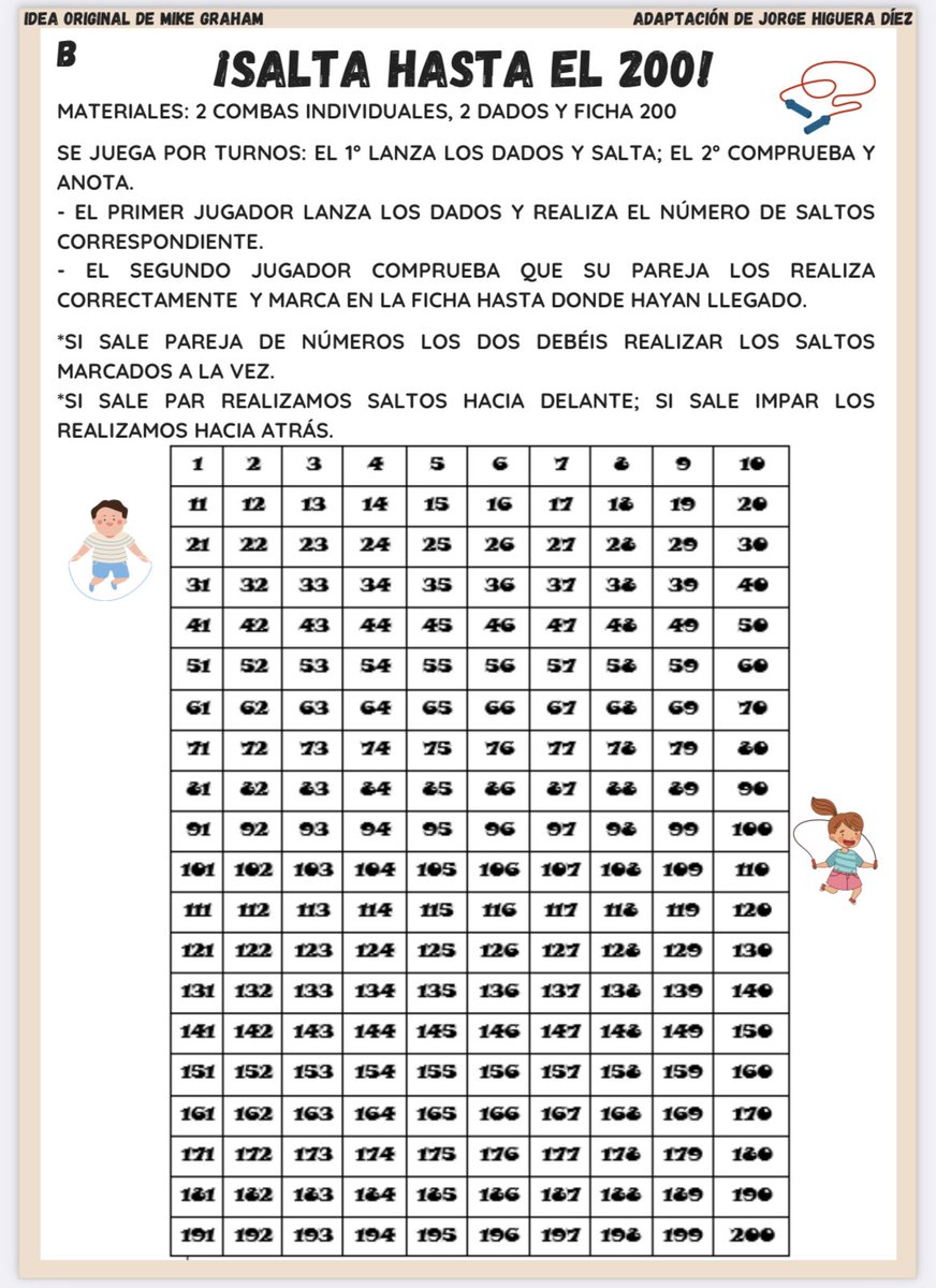 Jorgutushd's tweet photo. ✅¡Salta hasta el 100 y el 200! 

Una actividad en parejas que nos sirve para seguir practicando nuestra coordinación en 2º de EP a través de las combas.

¿Quieres saber más?⤵️
https://t.co/9h9audJ3GS https://t.co/t1ZkMlUprD