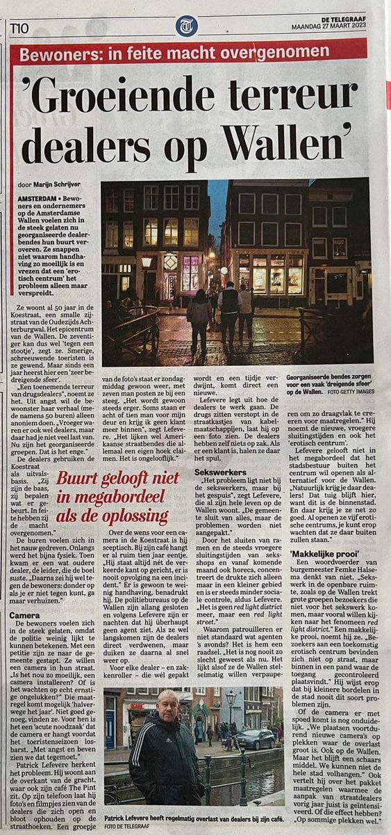 Bewoners, ondernemers én sekswerkers op de #Wallen roepen al járen om meer handhaving maar het is steeds verder uitgekleed.

Ondertussen is drukte &amp; overlast in avonden gebruikt als excuus om sekswerkers hun werkplek af te pakken &amp; is overlast van dealers toegenomen.
#Amsterdam