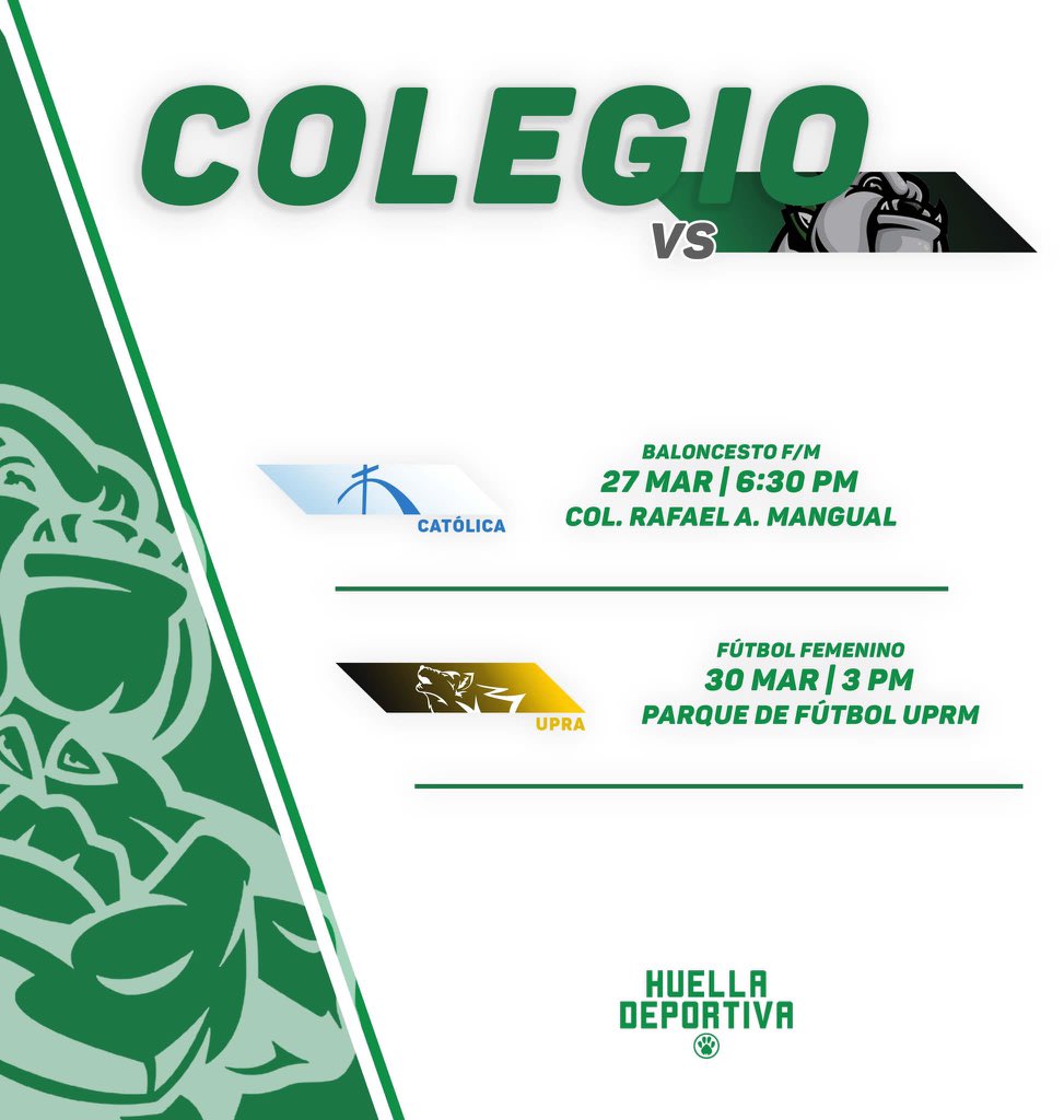 🗓️: Le presentamos los eventos deportivos locales de la semana. 

¡Te esperamos! 🐾