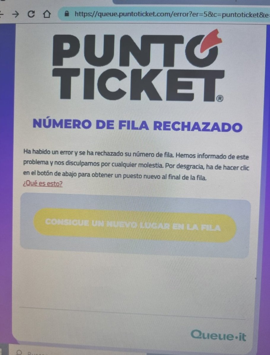 edu_michea's tweet photo. Desde la 11 hasta las 14 horas en la fila virtual para q te digan: "Número de Fila Rechazado"  🤦🤦 , @puntoticket impresentable 
#RHCP2023 
#RHCPchile https://t.co/VRZw6HVEkC