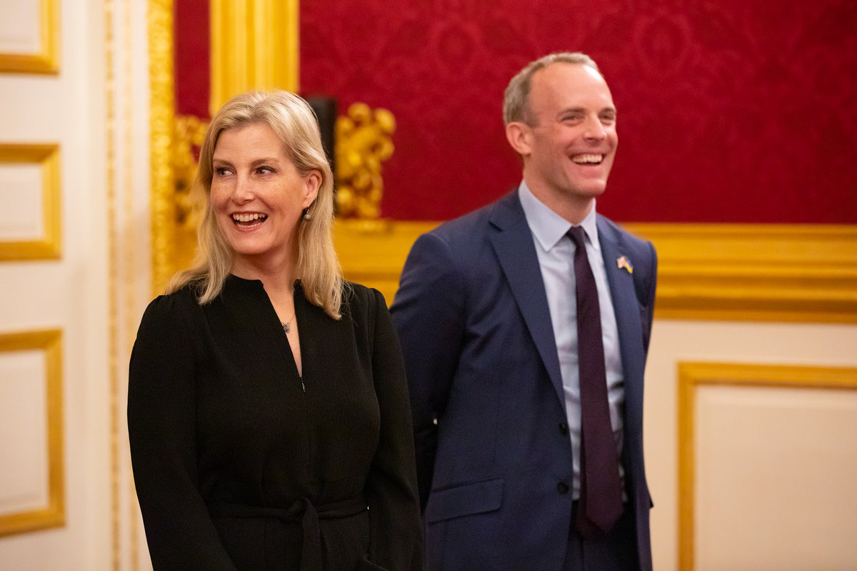 DominicRaab's tweet photo. Honour to have a member of the @RoyalFamily attend a reception of international justice ministers following last week’s war crimes conference in support of @IntlCrimCourt.

Thank you to the Duchess of Edinburgh for meeting ministers, delegates and ICC Prosecutor @KarimKhanQC. https://t.co/WzRPr3owoF