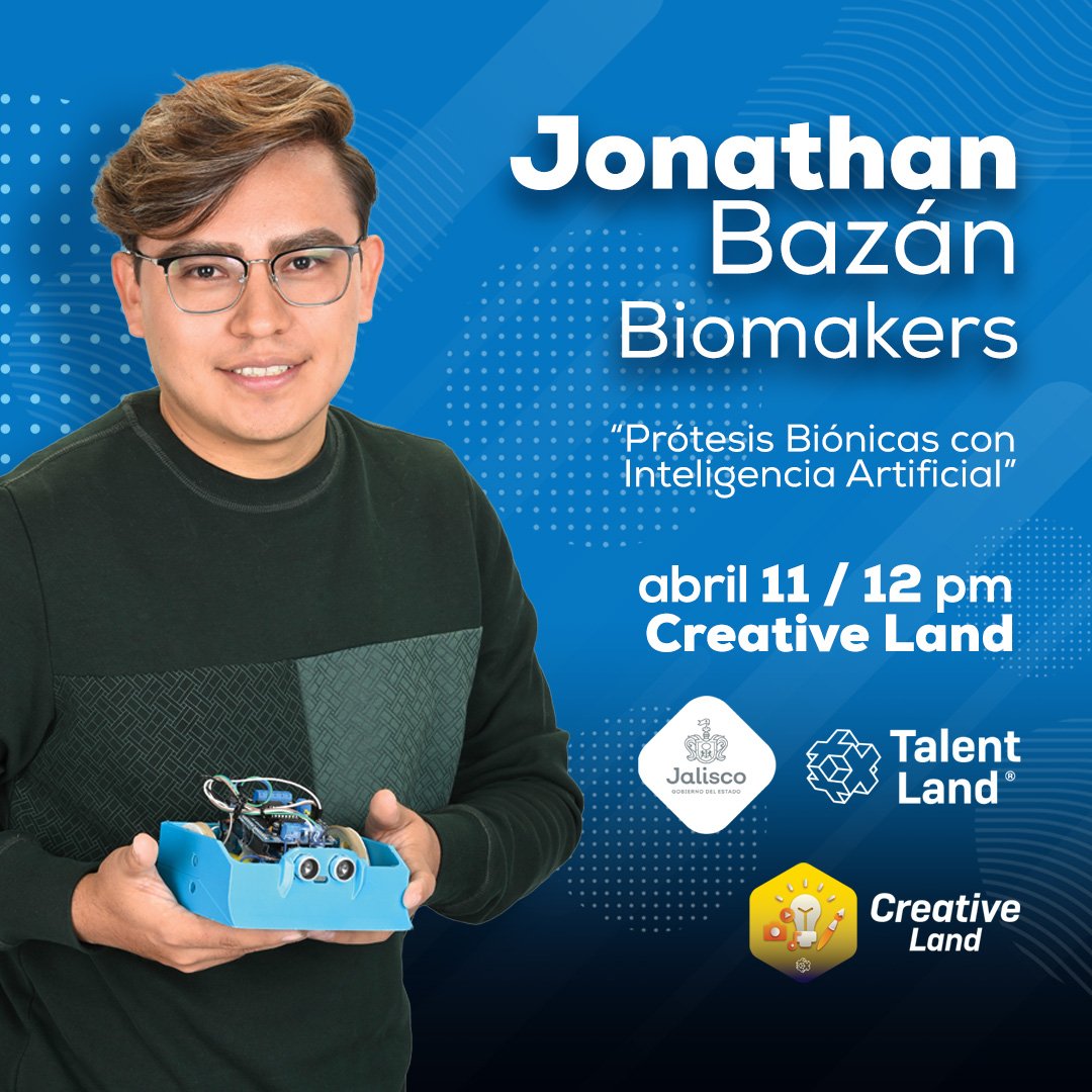 Steren_Mexico's tweet photo. Nuestro embajador de marca @bio_makers estará en @talentrepublic_ experto en el desarrollo de prototipos de prótesis biónicas, su diseño hasta el funcionamiento y el algoritmo de #IA 🤖🦾 No te lo puedes perder. 
📍Creative Land, Talent Land 2023 https://t.co/AI3YSm7iIP