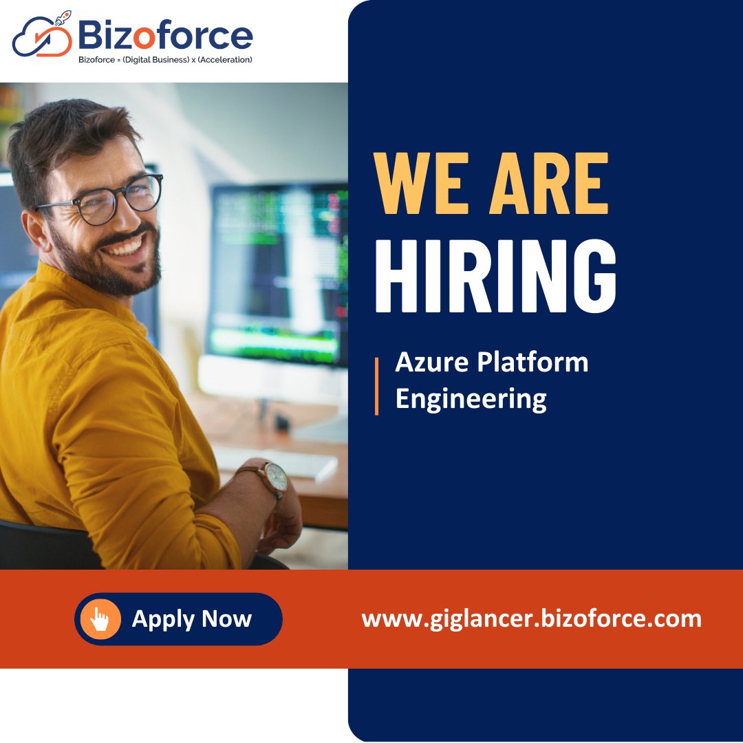 Bizoforceinc's tweet photo. We are looking for an experienced Azure Platform Engineer to join our team.

Apply Now- https://t.co/N0HgDY6Ti1 

#AzurePlatformEngineer #Jobs https://t.co/zWluaJGQ9C