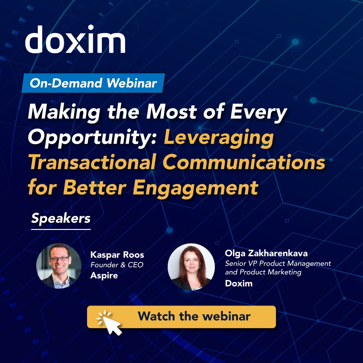 Doxim_Inc's tweet image. Watch our NEW on-demand webinar to learn how to leverage your transactional/regulatory communications for better engagement - Watch now: bit.ly/42guSk7

#CustomerCommunications #Aspire #Webinar #TransactionalCommunications #CustomerEngagement #CustomerExperience