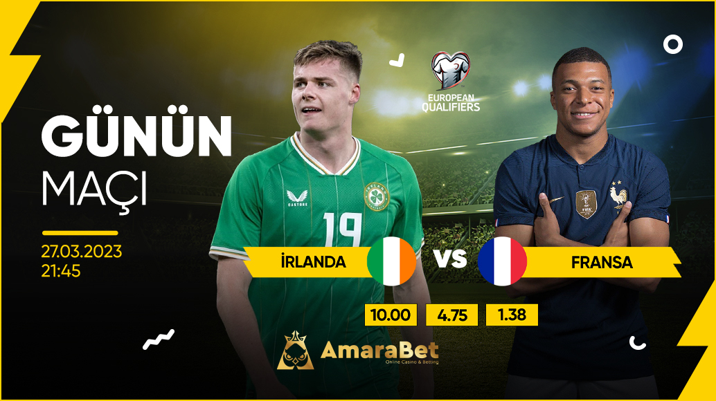 ⚽️Günün Maçı⚽️

➡️ İrlanda - Fransa⬅️
W1   | 10.00 
Beraberlik  |  4.75
W2    |  1.38 

🔥🔥Avrupa ve Türkiye'nin en yüksek oran ve en yüksek bonuslar için; linktr.ee/amarabet