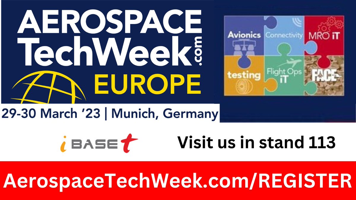iBASEt_global's tweet image. We are excited to be a part of #AerospaceTechWeek this year! If you are attending, be sure to visit our stand #113 and meet our team! bit.ly/40lOhi7 @AeroTechWeek #atweurope #astw #aerospace #MRO