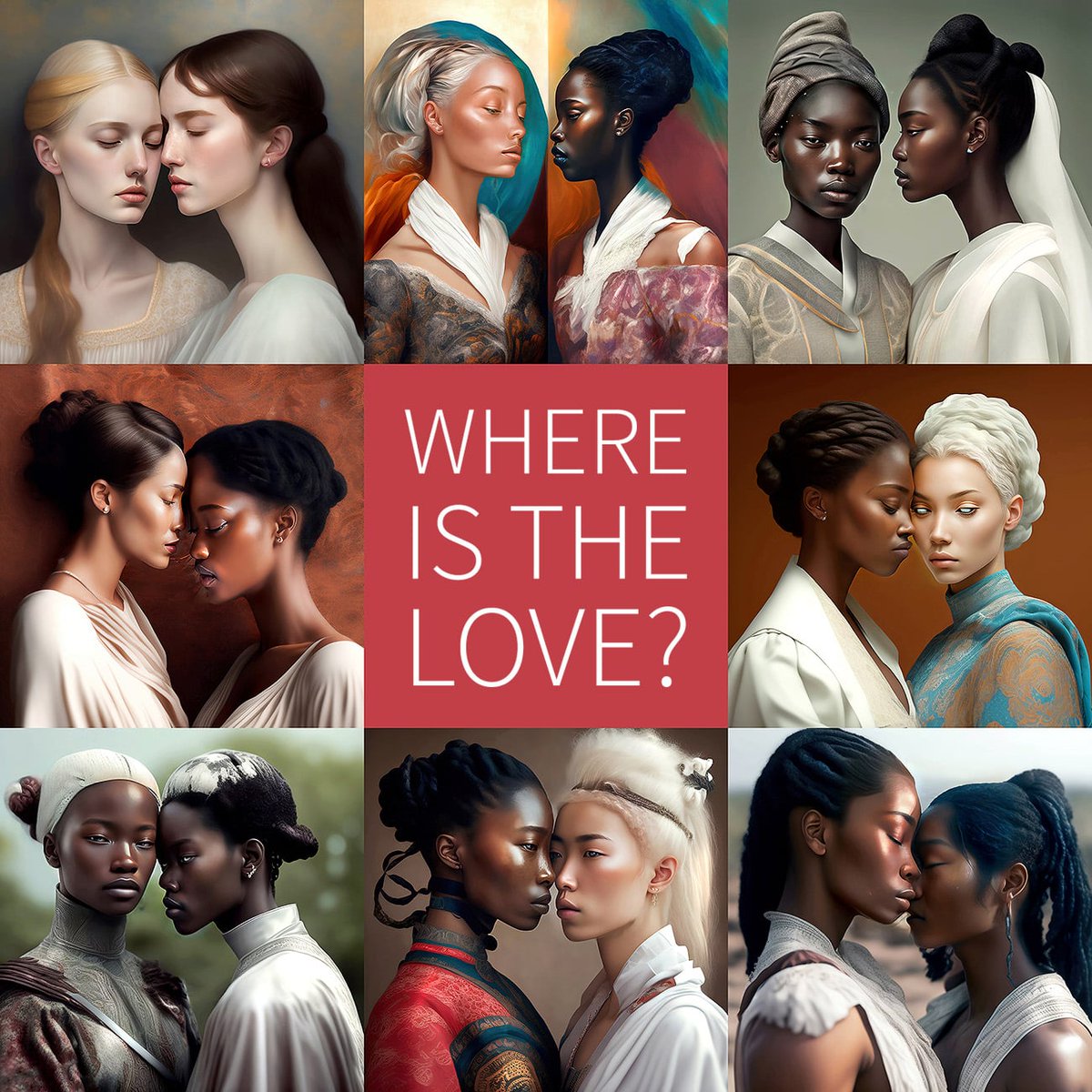 Love is in hearts,
Love is in cultures,
Love is everywhere.

#WhereIsTheLove ❤️
15 edt. 7 xtz on <a href="/objktcom/">objkt</a>

#tezos #objktnft
Link below 🖤