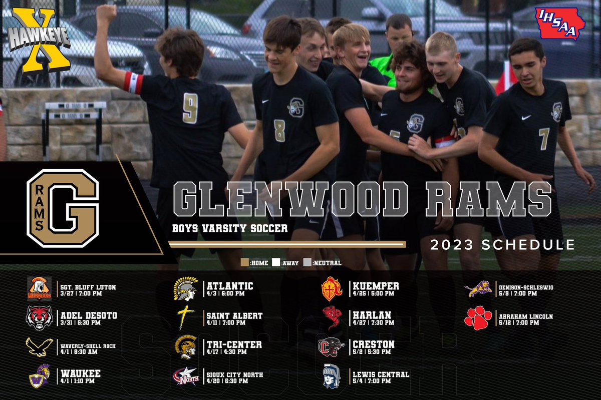 Rams,
Our schedule to date. Big shout out to Mike Fritts for the photo and <a href="/cvisser81/">Coach Visser</a> for the graphic.
⚽️⚽️👊🏽C