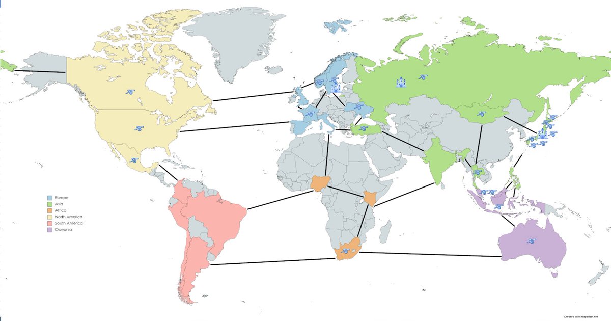 The GeoRisk Tournament Season 1 has officially finished! Team Blue took the victory this time:
lightblue
Alok
BadAtGeo
petrarch
Бандырма
GGs to everyone who participated, it was one hell of a battle! Season 2 is coming soon! #GeoGuessr #geography #Risk #GoogleMaps #maps