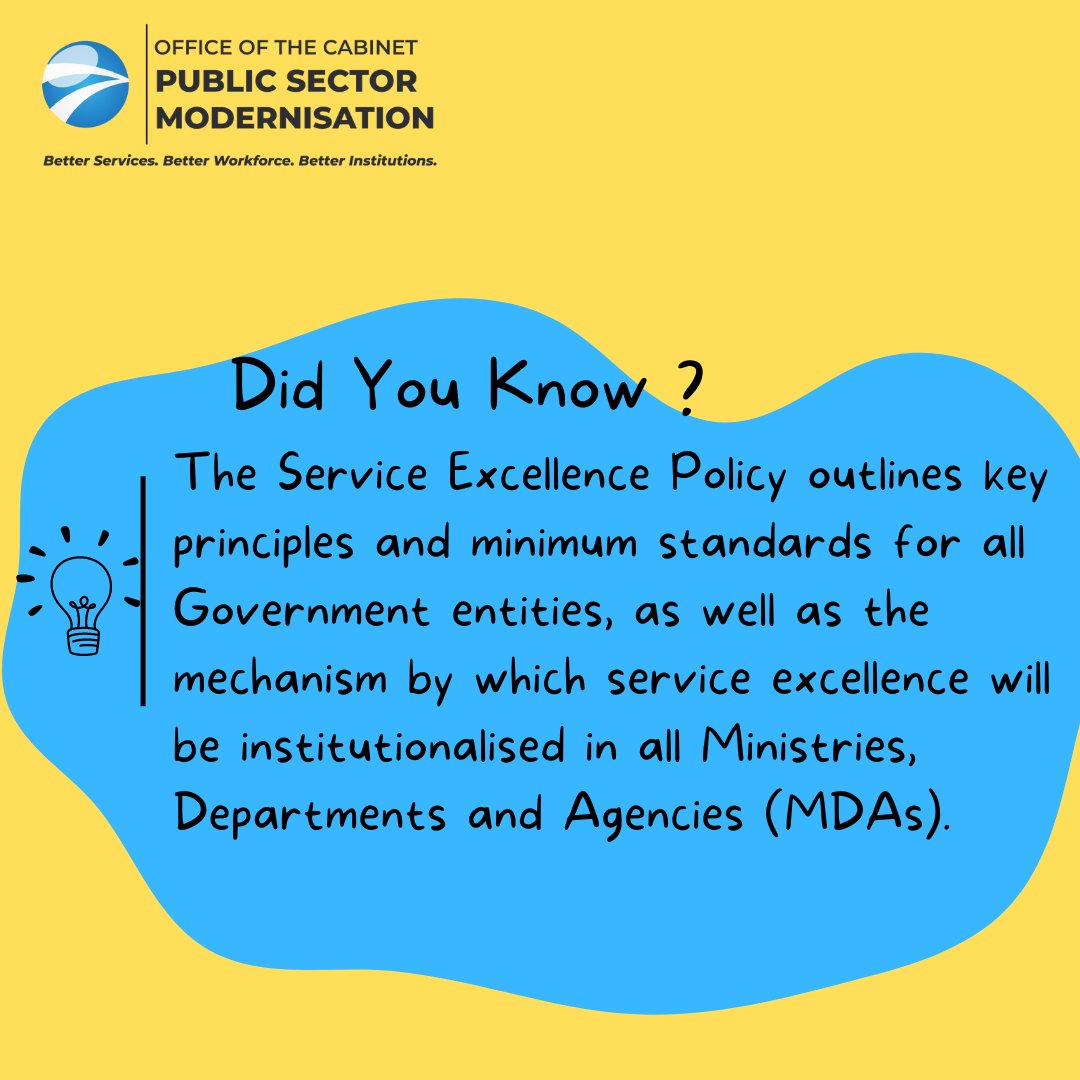 psmdja's tweet photo. The Government’s Service Excellence Policy was launched on July 13, 2022. 

Interested in learning more about the Service Excellence Policy and how service delivery is changing in our Ministries, Departments and Agencies? 

Visit our website https://t.co/KVMcSQlNXT https://t.co/EjuDptytHy