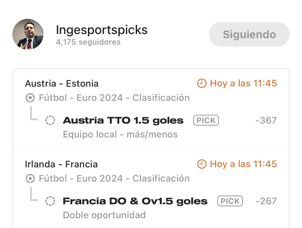 CardinalTeamTct's tweet photo. Buen día
#Freerlay 🔥
@oefb1904 TTO 1.5 goles
@equipedefrance DO & Ov1.5 goles
Jalan? ♥️
#gamblingtwitter https://t.co/NqHRS2crlp