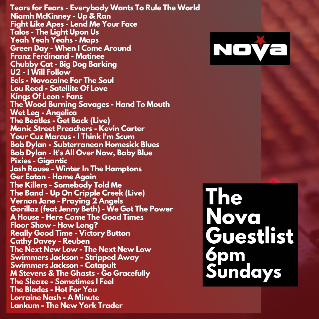 Kieran (@321kieran) on Twitter photo 🚨All the great songs on the #NovaGuestlist; Including <a href="/IndieBuddie1/">Indie Buddie</a> on the @ThisIsTalos gig, <a href="/SwimmersJackson/">Swimmers Jackson</a> chats, & 1st plays for @LorraineMNash <a href="/MikeStevens72/">M Stevens</a> & @ReallyGoodTimee;☘️
📻Listen back Now on nova.ie/radio-schedule… or 6pm Sundays on @RadioNova100! #IrishMusicParty 🚨All the great songs on the #NovaGuestlist; Including <a href="/IndieBuddie1/">Indie Buddie</a> on the @ThisIsTalos gig, <a href="/SwimmersJackson/">Swimmers Jackson</a> chats, & 1st plays for @LorraineMNash <a href="/MikeStevens72/">M Stevens</a> & @ReallyGoodTimee;☘️
📻Listen back Now on nova.ie/radio-schedule… or 6pm Sundays on @RadioNova100! #IrishMusicParty