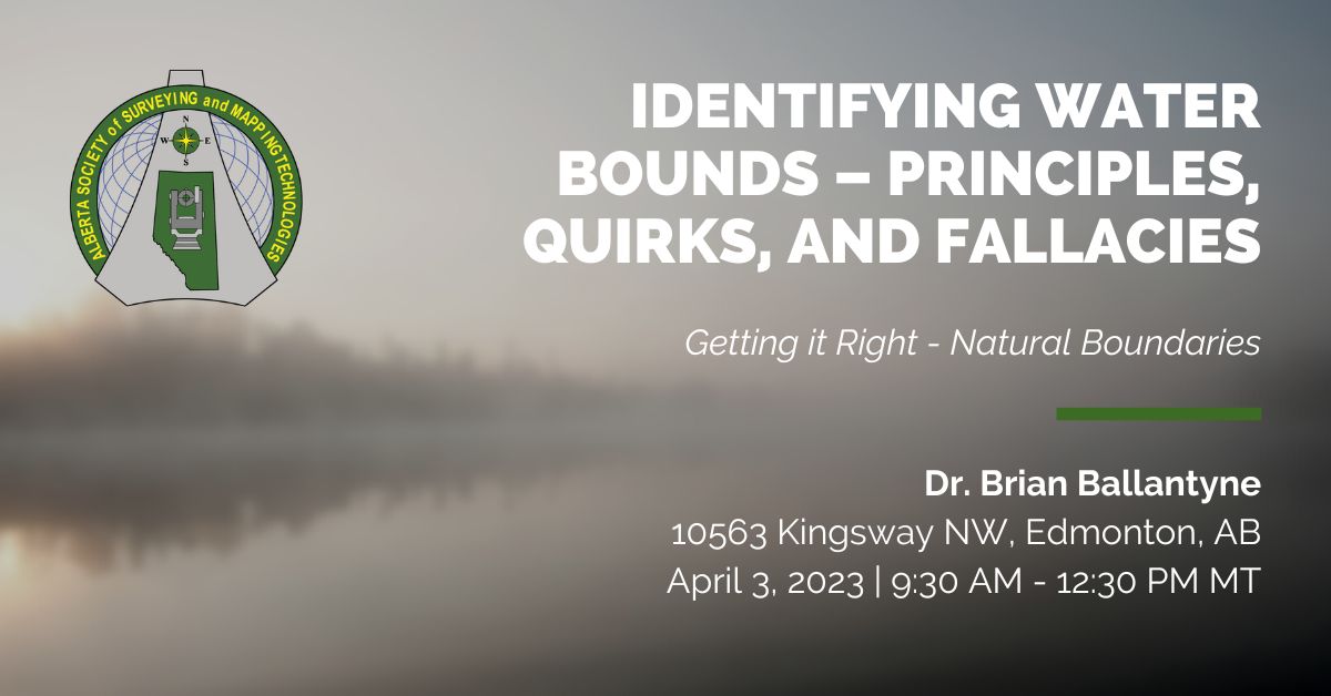 ASSMT_Tweets's tweet photo. One week left to sign up for 'Identifying Water Bounds - Principles, Quirks, &amp; Fallacies' with Dr. Brian Ballantyne at @TerraExcelUAV on Apr 3rd from 9:30 am to 12:30 pm.

Learn more and sign up today at https://t.co/MC4pn1dgxM.

#ASSMT https://t.co/YjFPLFHwhr