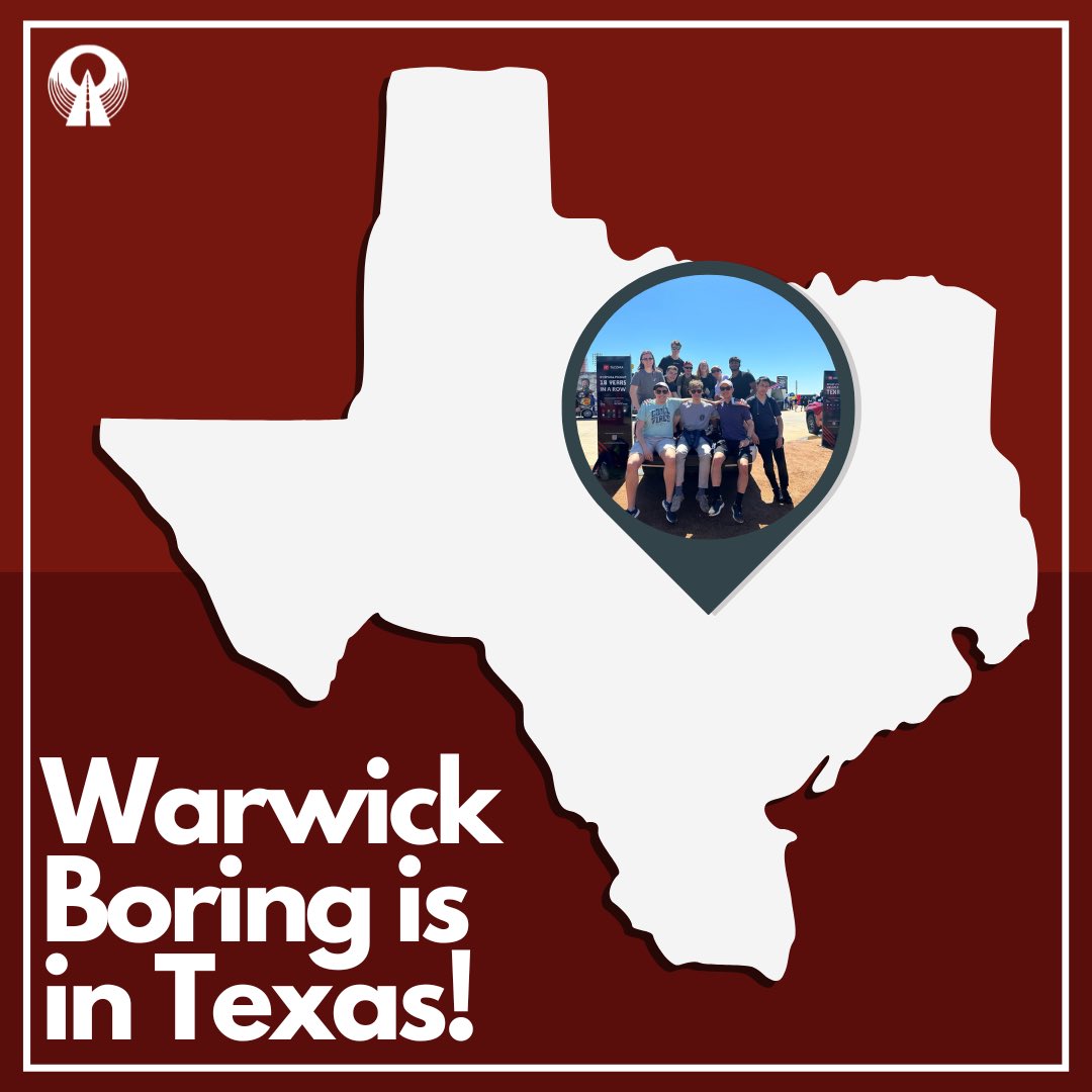 warwickboring's tweet photo. Made it to Texas ✅
Ready to compete ✅

We thank all our sponsors for the help provided to get us here and look forward to this exciting week ahead! 👷‍♀️👷

#2023NaBC #NotaBoringCompetition #tunnelling #tunnelboringmachine #elonmusk #theboringcompany https://t.co/esJ7tcnfct
