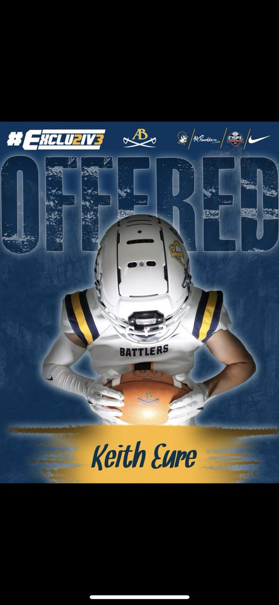BEYOND Blessed to receive my first official offer to continue playing football at Alderson Broaddus University! A huge thank you to <a href="/Coach_Rothstein/">Coach Adam Rothstein</a> and the rest of the staff at @BattlerSprintFB for considering me to be apart of there program.