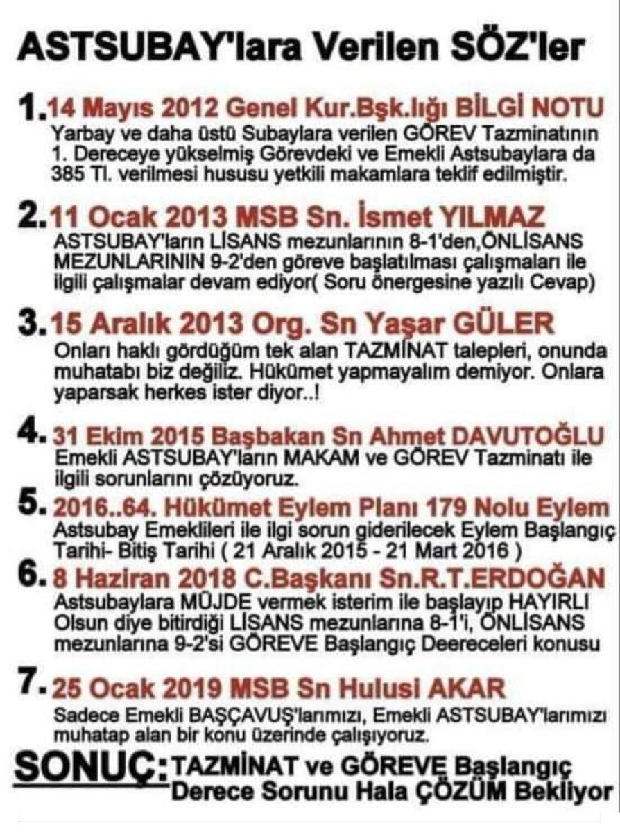 EENEGER's tweet photo. 14 Mayısta #OyumuzHakkımıza  olacak. 
8 yıldır verilen sözler tutulmadı. TAZMİNAT Astsubayların da hakkıdır...
@RTErdogan @NureddinNebati @suleymansoylu
 @tcsavunma @dbdevletbahceli @mustafaelitas
@fuatoktay @AhmetAYDIN_02 @HMBakanligi
 @meral_aksener @yilmaz_ismet58 https://t.co/5nJpmW9Hwl
