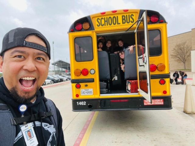 Band!  The get so excited the load from both ends of the bus!