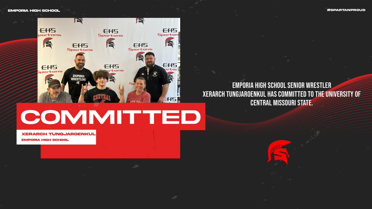 Congrats to Xerarch Tungjaroenkel for signing to wrestle at Central Missouri State! #SpartanProud