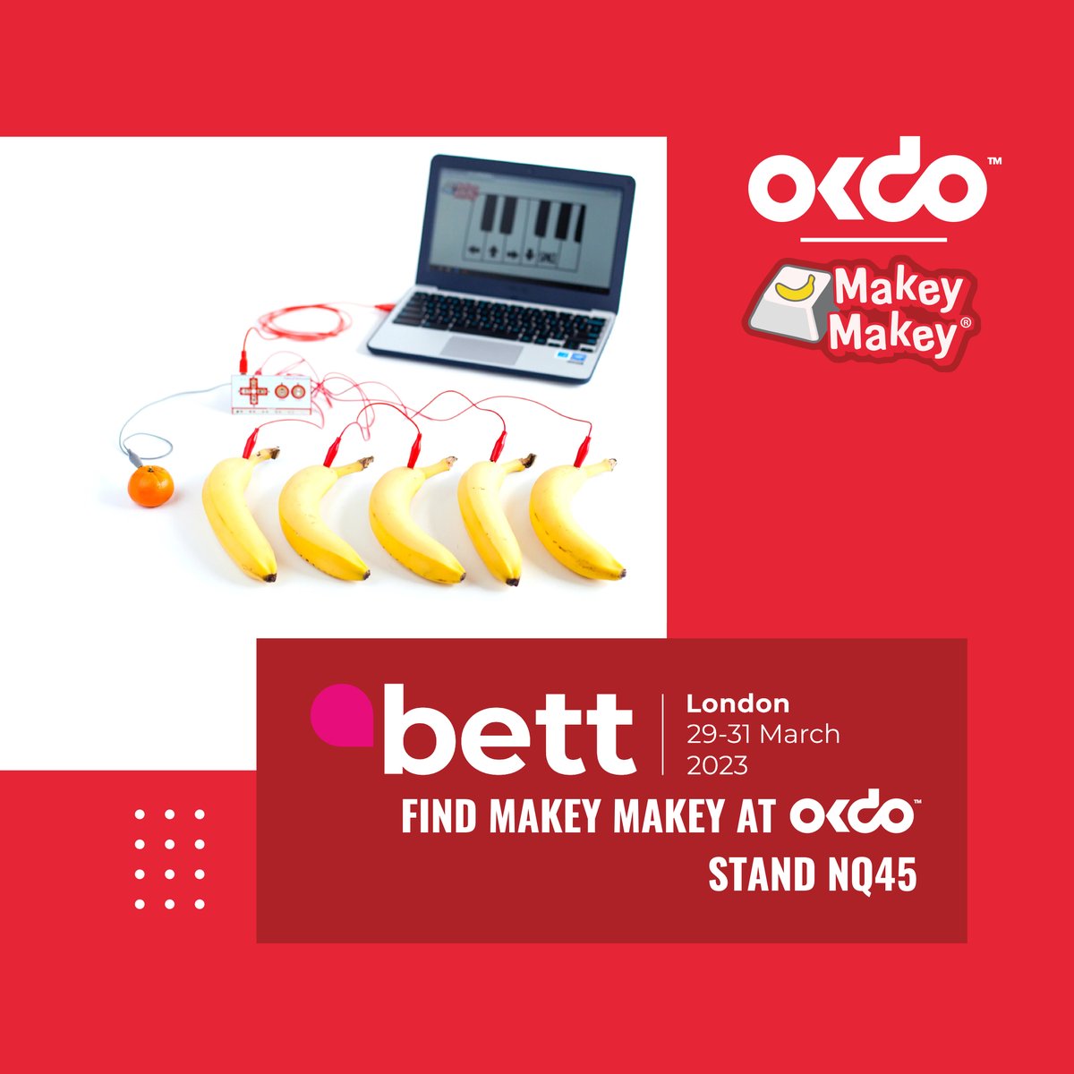makeymakey's tweet photo. We are going to #BETT in London this week! Will you be there? Come to the @LetsOKdo stand to say hi! https://t.co/zZy3VUpT7x