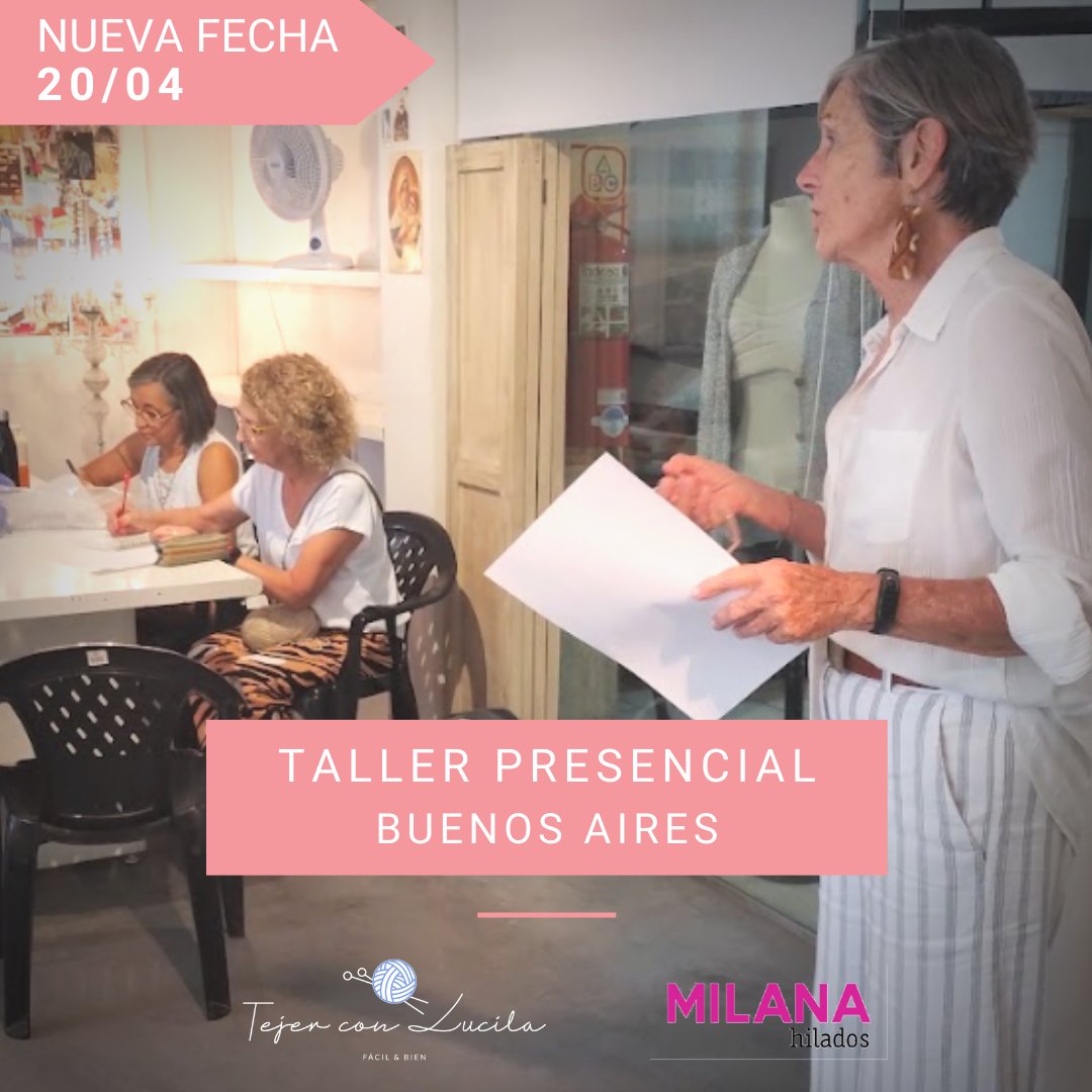 tejerconlucila's tweet photo. ¡Hola! Aviso nueva fecha para taller presencial en Buenos Aires 
DÍA ÚNICO: jueves 20/04/2023
10:30 a 13 hs (único horario)
Valor y más info: https://t.co/8CkRVTIdfl

#BuenosAires https://t.co/nZPhtlbWTm