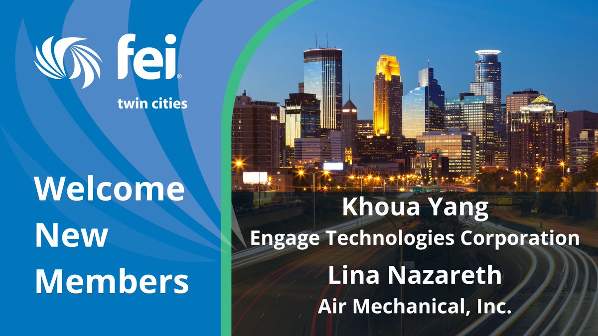 Announcing our two newest members - Khoua Yang, Chief Financial Officer at Engage Technologies Corporation; and Lina Nazareth, Chief Financial Officer at Air Mechanical, Inc. Welcome, Khoua and Lina. feitwincities.com/join-fei

#FEI #CFOs #FinanceLeaders