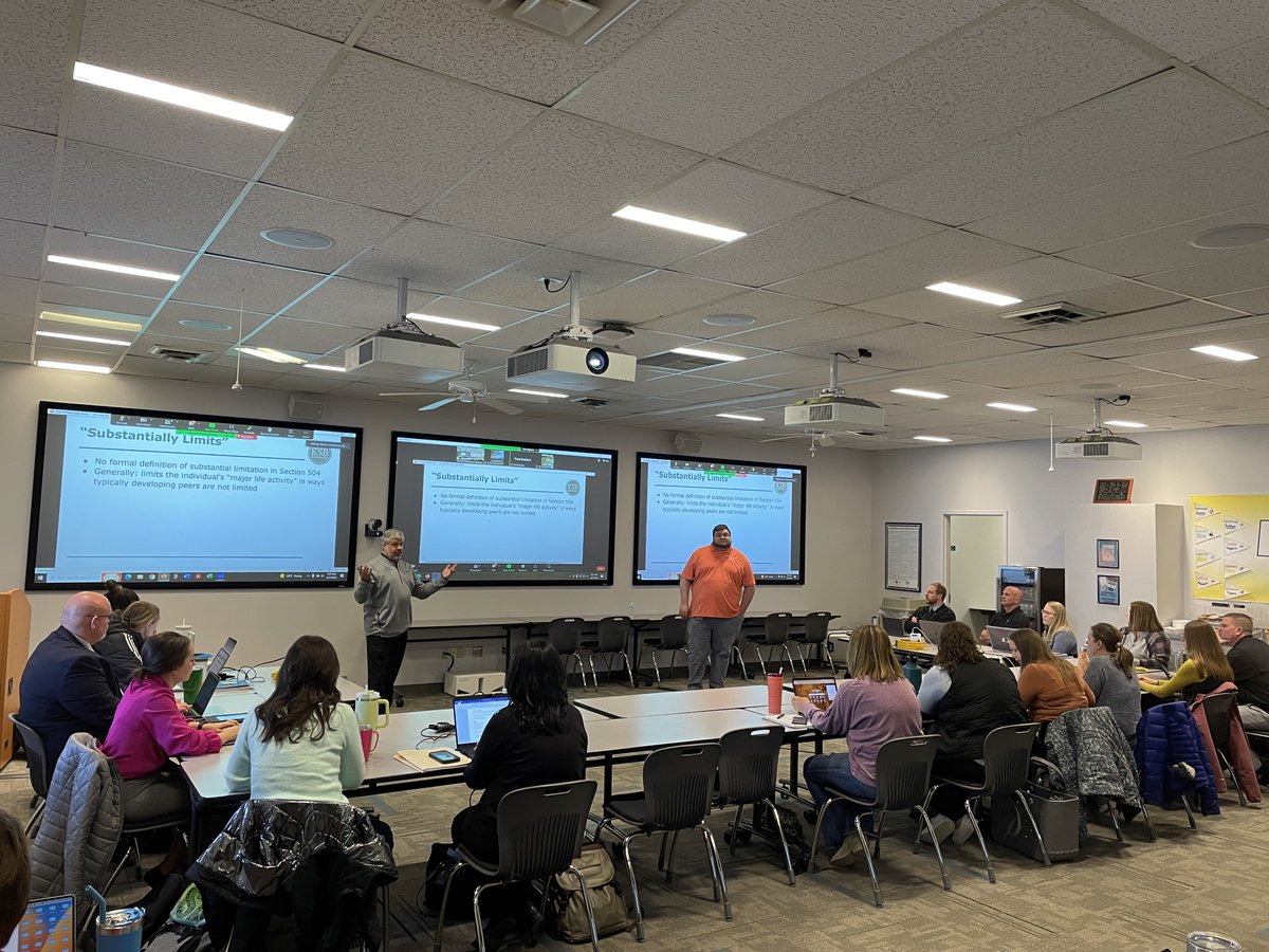 504 Plans are on the agenda of things to learn more about! KSB presented to ESU 2 districts this morning to fill everyone in on the law. SRS forms will be covered this afternoon.