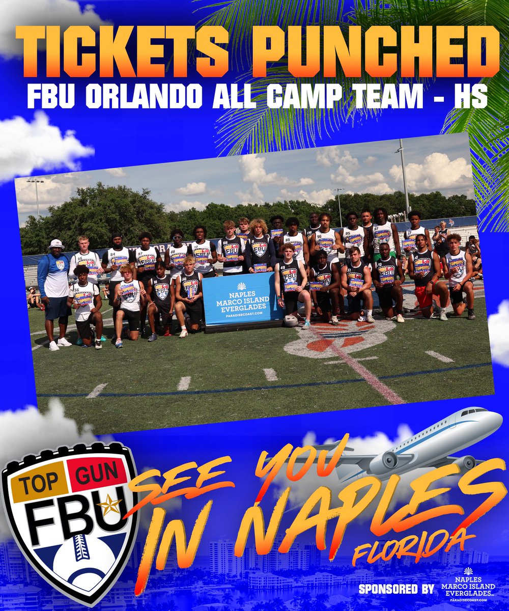 Punched that @FBUcamp ticket to #TopGun #PathToNaples 
-See ya in July! 
@dphsfootball @Excelspeed12 @CanesFootball @UMichFootball @coachclink @Rod121Lindsey @sr_sapp @FLHSRecruiting @RWrightRivals @larryblustein @UCF_Football @FSUFootball