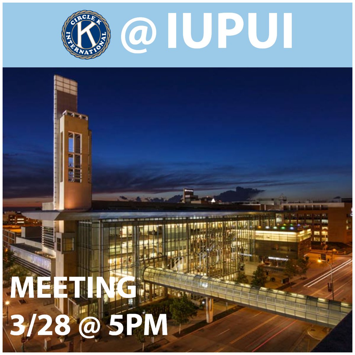 CircleKIUI's tweet photo. Great news! We will be having our first meeting of the semester TOMORROW at 5pm in the Campus Center, room 308. We hope you can come learn more about what we do!
@inckiofficial #INCKIpride @circlekintnl #ChooseCKI @iupui @iupuistuaffairs https://t.co/09iT4HCrxn
