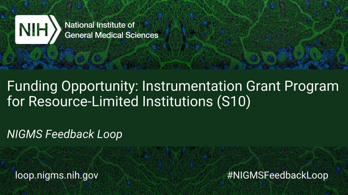 As part of @NIH’s UNITE initiative, we’re pleased to share a new funding opportunity: Instrumentation Grant Program for Resource-Limited Institutions. Interested applicants are invited to attend a webinar on Wed., 5/3, 3-4:30 p.m. ET. #NIGMSFeedbackLoop bit.ly/3LVaMGz