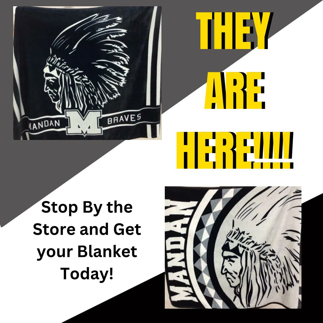 After a long wait, the Braves Blankets are FINALLY Here! Stop by Braves Crossing to Pick them up. And if you didn't pre-order one, For this week only you can get $10 off any blanket purchase. So stop by Store Hours are Mon-Thur: 8:00am-4:00pm Friday: 8:00am-3:30pm.
#mandanschools