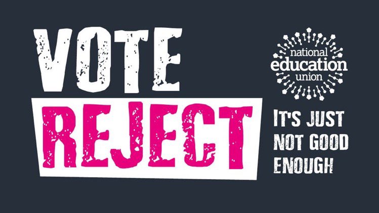 RedHen90's tweet image. It’s just not good enough 🚫

👎Government are failing education

@NEUnion members need to #VoteReject to #SaveOurSchools 

📄Insulting offer is here: bit.ly/Vote-Reject

✅ Vote here: neuactivate.com