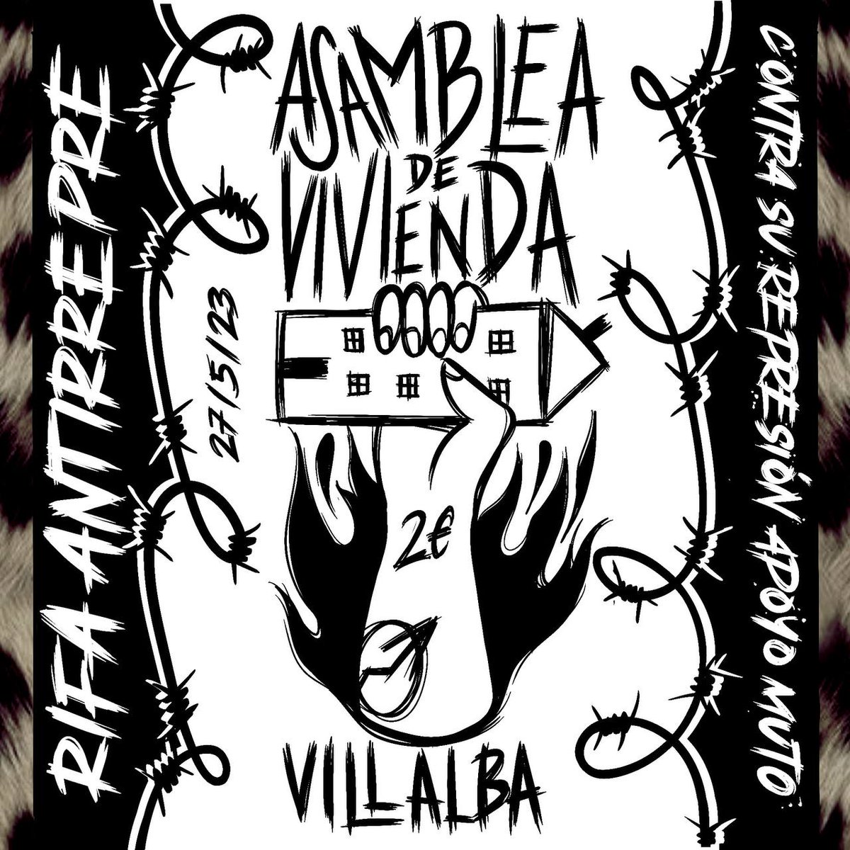 VillalbaViviend's tweet photo. ❤️‍🔥 ESTA RIFA ESTÁ QUE ARDE ❤️‍🔥 
 
Organizamos esta rifa para denunciar la represión y afrontar las multas de #VillalbaVsSareb. Sin contar los gastos judiciales de las 6 detenidas, el total actual suma 2600€ 
 
👉🏾Compra tu boleto aquí https://t.co/NAunyTKpJ4 o en físico https://t.co/dkQPk268lv