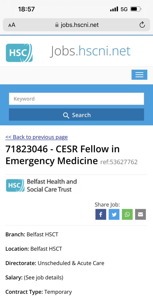 Excellent opportunity to join <a href="/BelfastTrust/">Belfast Trust</a> Emergency Medicine team. Junior &amp; senior clinical fellow, as well as CESR posts available. 🚁 🏥 jobs.hscni.net